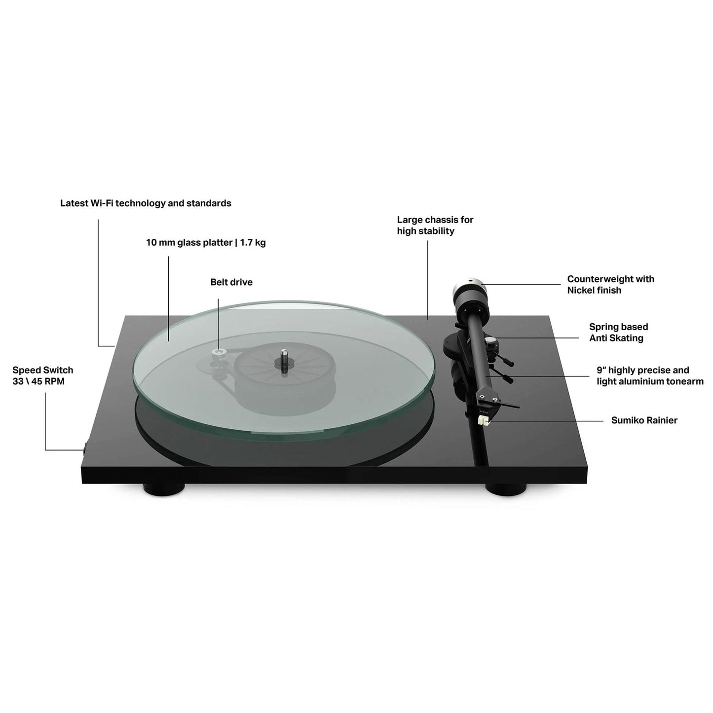 Pro-Ject: T2 W Wi-Fi Streaming Turntable - (Open Box Special)